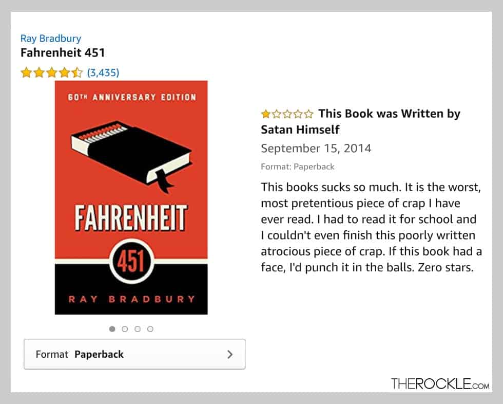 Funny Amazon Reviews for Classic Books: Ray Bradbury - Farenheit 451