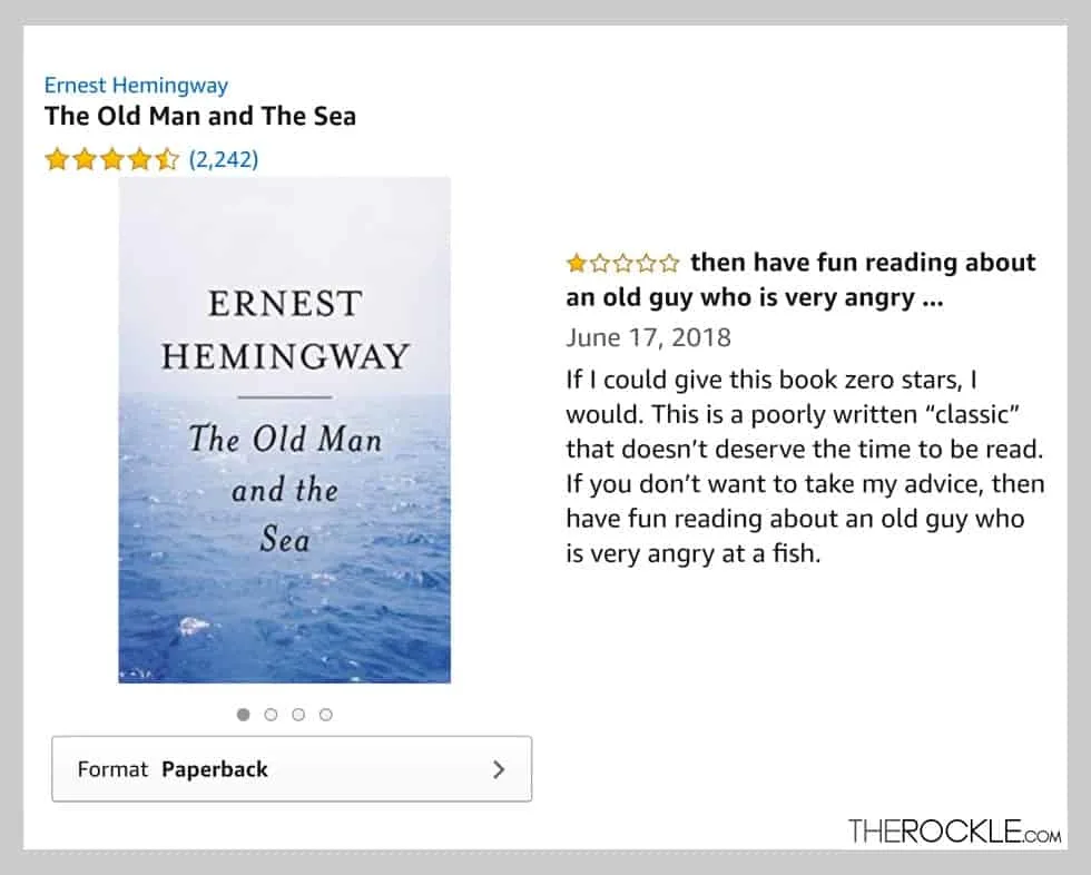 Funny Amazon Reviews: Ernest Hemingway - The Old man and the Sea