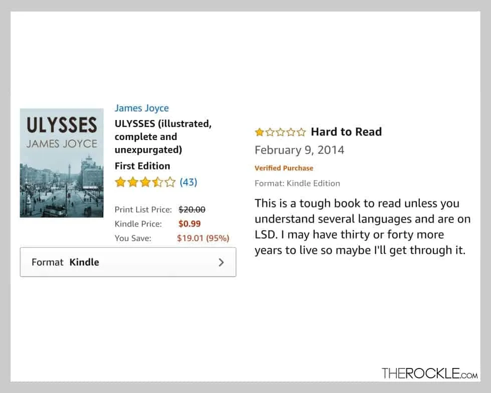 Funny Amazon Reviews: James Joyce - Ulysses