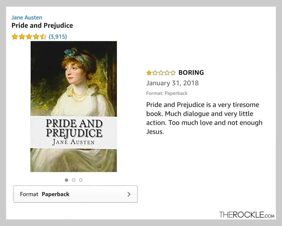 Hilarious Amazon book reviews: Jane Austen - Pride and Prejudice