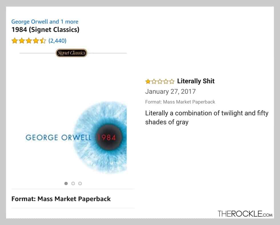 Hilarious one-star Amazon Reviews for classic Books: George Orwell - 1984