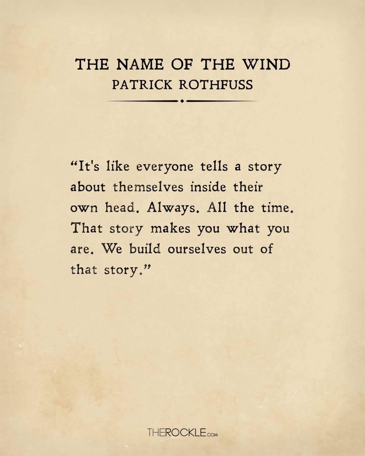 Patrick Rothfuss on people and stories