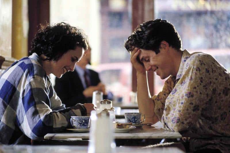 Hugh Grant and Andie MacDowell in Four Weddings and a Funeral Rom Com