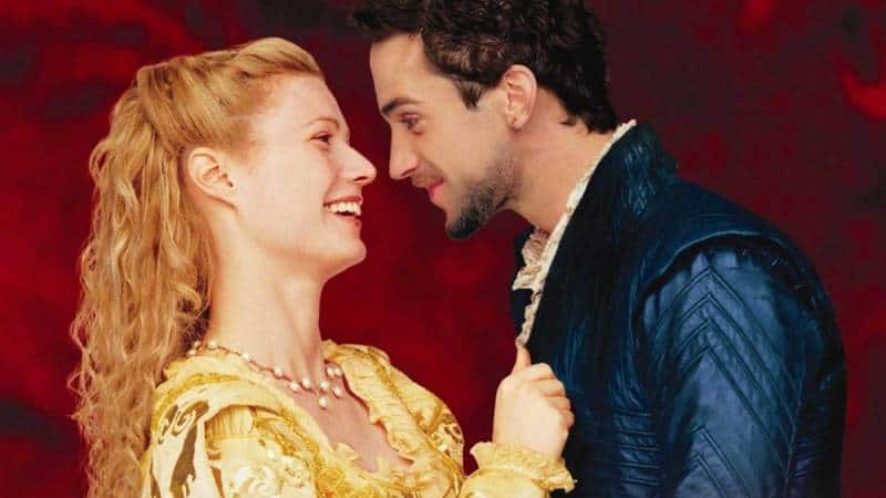 Gwyneth Paltrow and Joseph Fiennes as Viola and young Shakespeare in Shakespeare in Love Rom Com