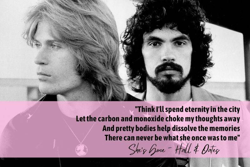 musical duo Hall & Oates poster and lyrics