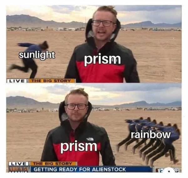 prism rainbow science meme