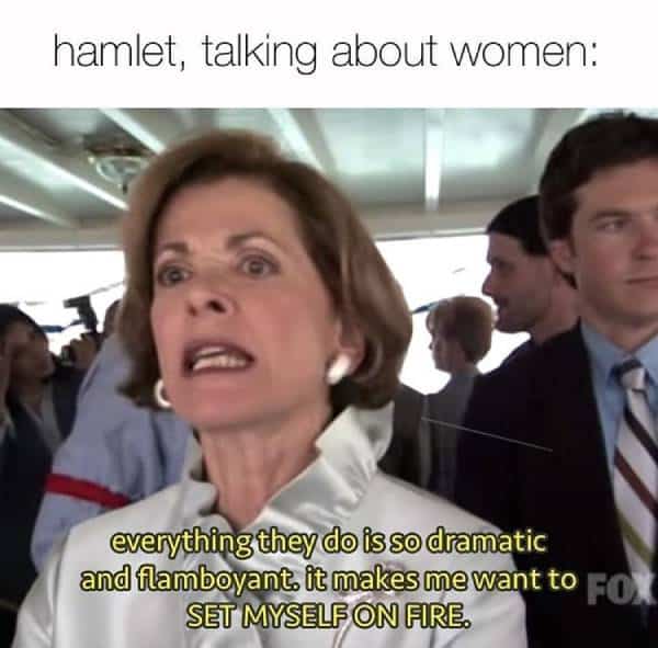 Hamlet talking about women meme