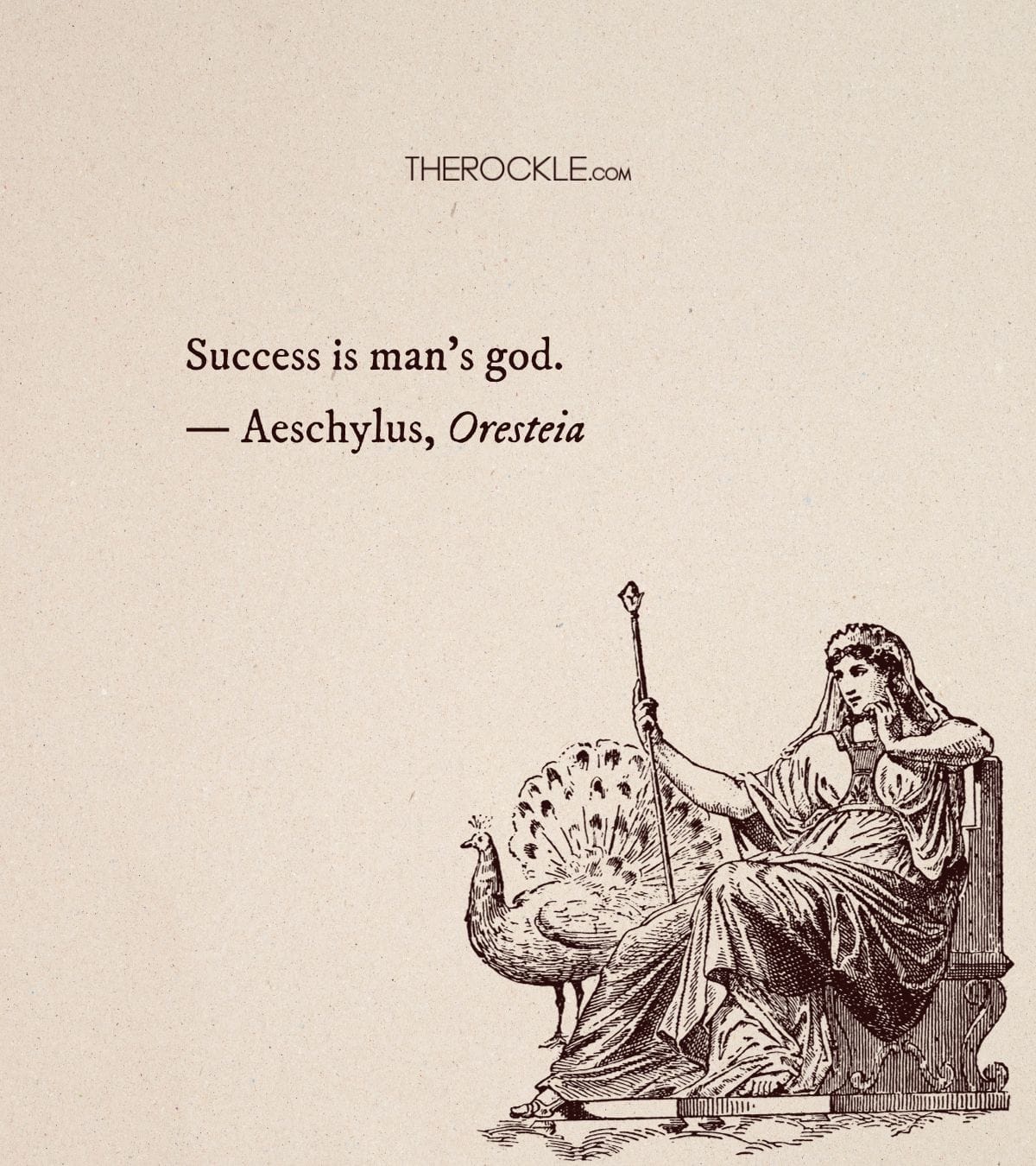Aeschylus' quote from Oresteia on how people worship success