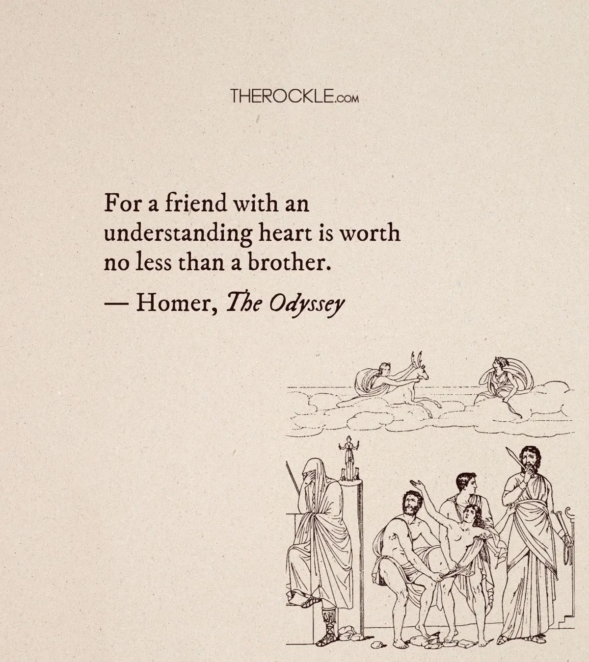 Homer's quote about friendship from The Odyssey