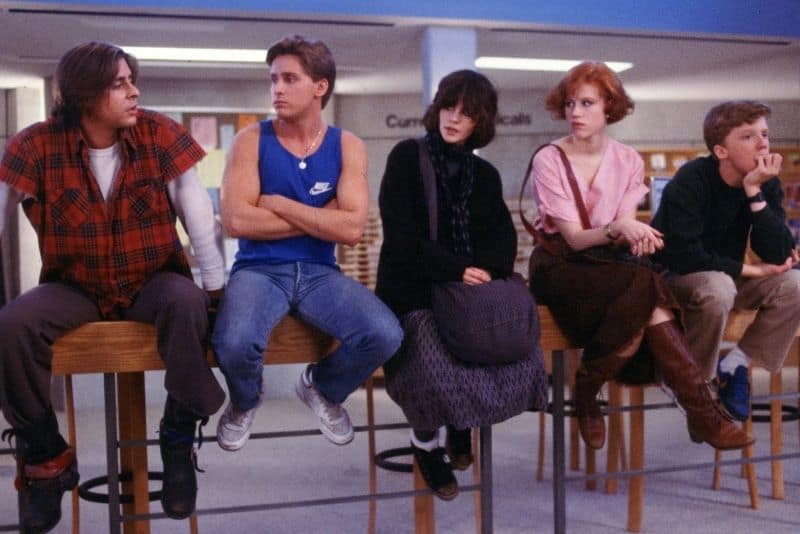 80s rom com: The Breakfast Club cast