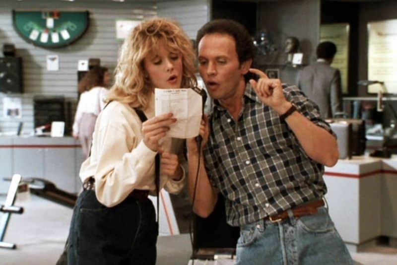 Billy Crystal and Meg Ryan in When Harry Met Sally, romantic comedy from the 1980s