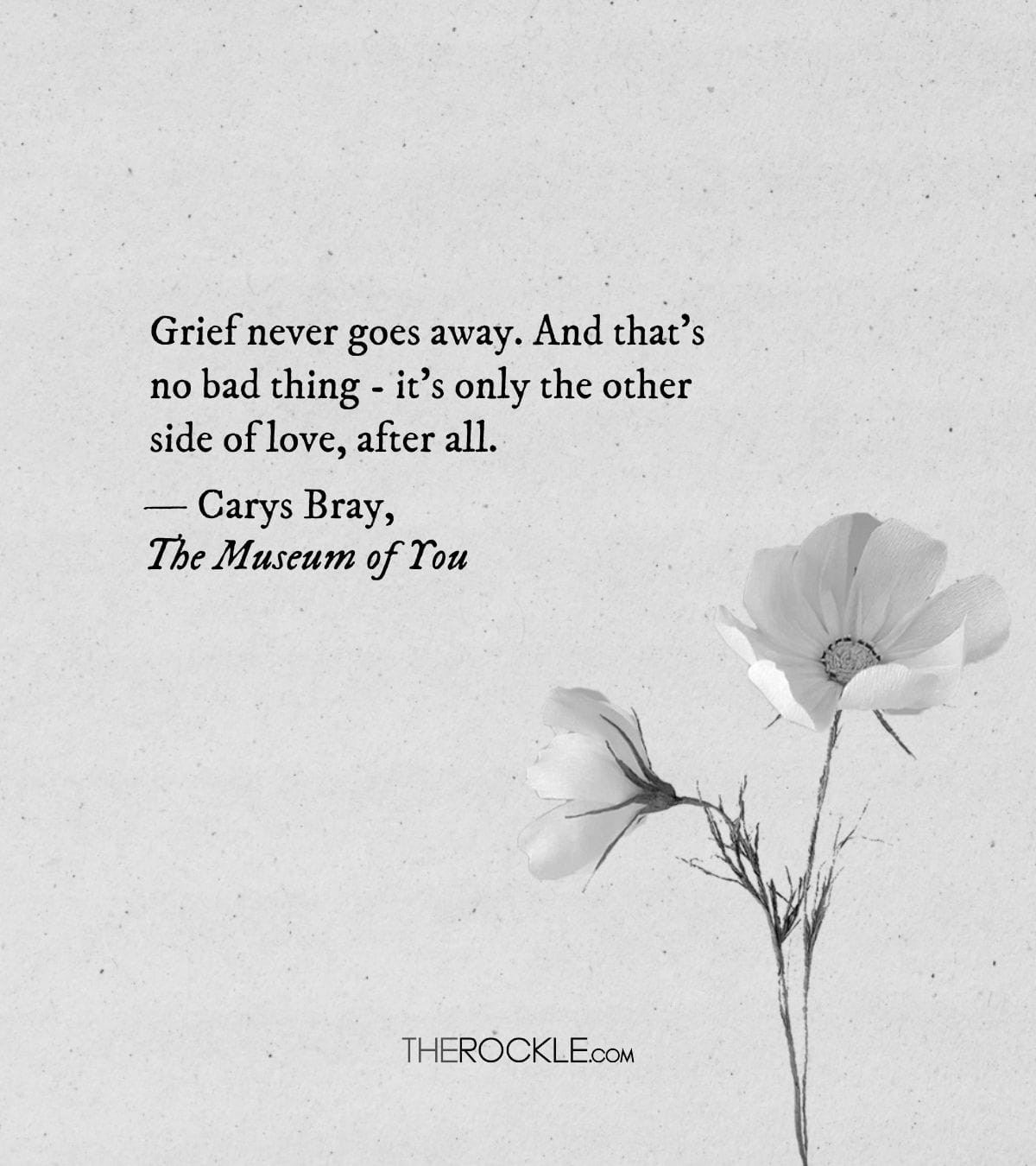 Carys Bray's quote on the connection between grief and love