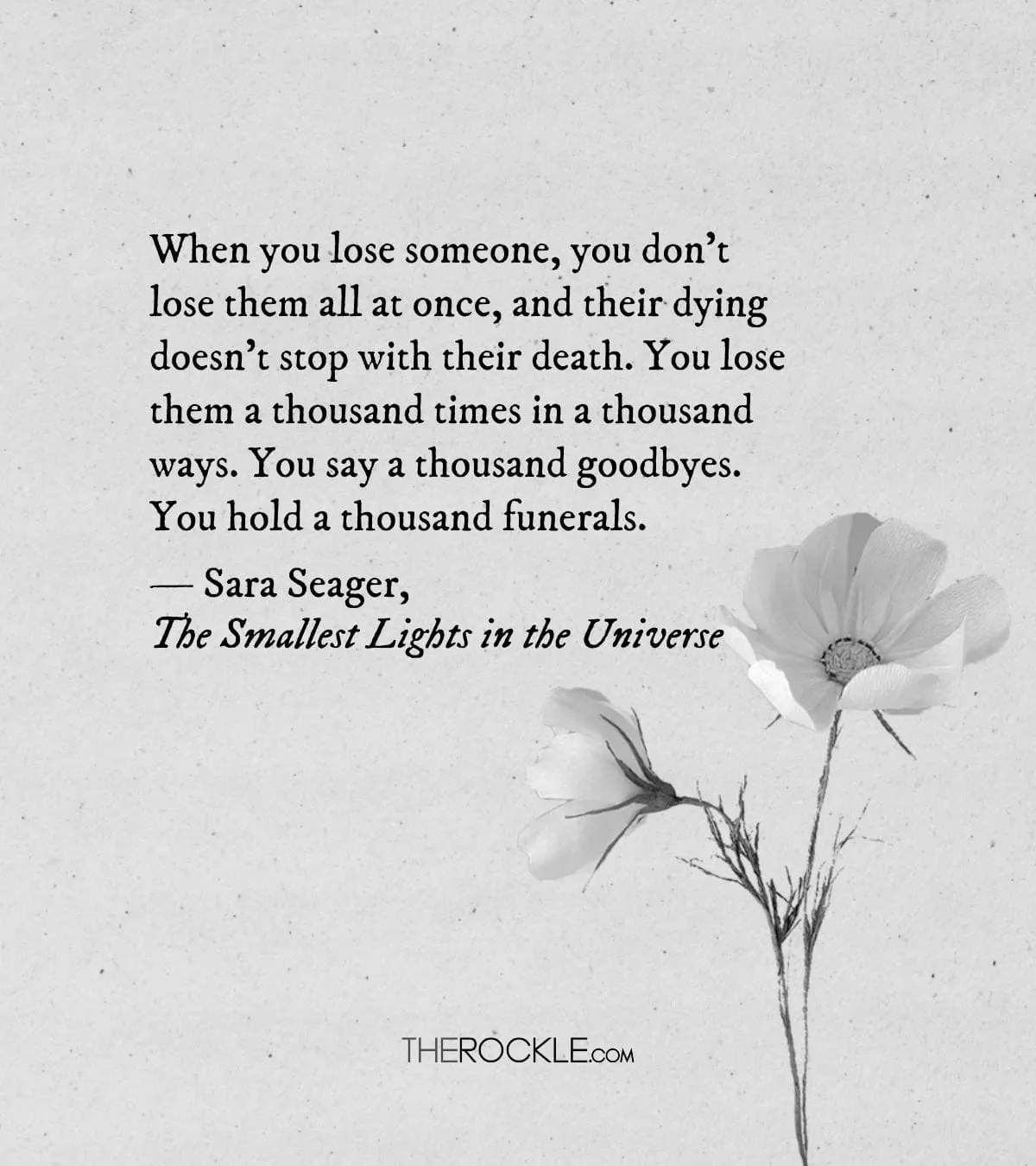 Sara Seager's quote on ongoing grief