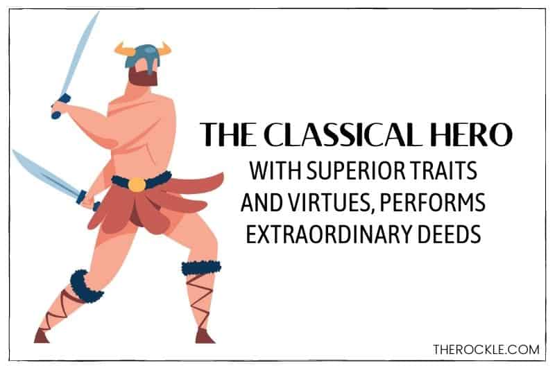 hero in battle illustration - the classical hero concept