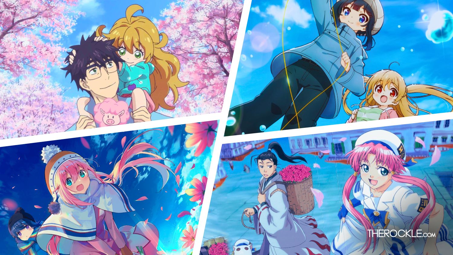 A collage of Iyashikei anime