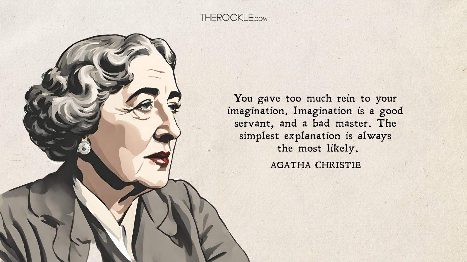 Agatha Christie illustration and quote