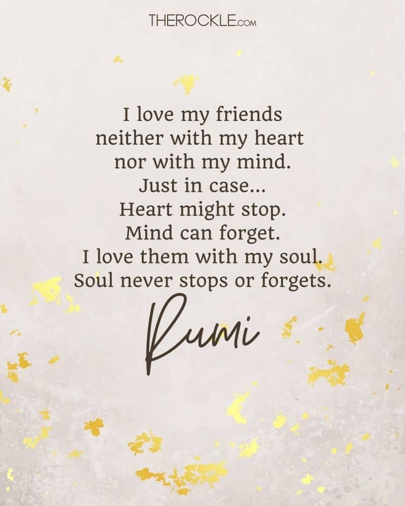من دوستانم را نه با قلبم و نه با عقلم دوست دارم. فقط در مورد ... قلب ممکن است متوقف شود. ذهن می تواند فراموش کند. من آنها را با روحم دوست دارم. روح هرگز نمی ایستد و فراموش نمی کند.