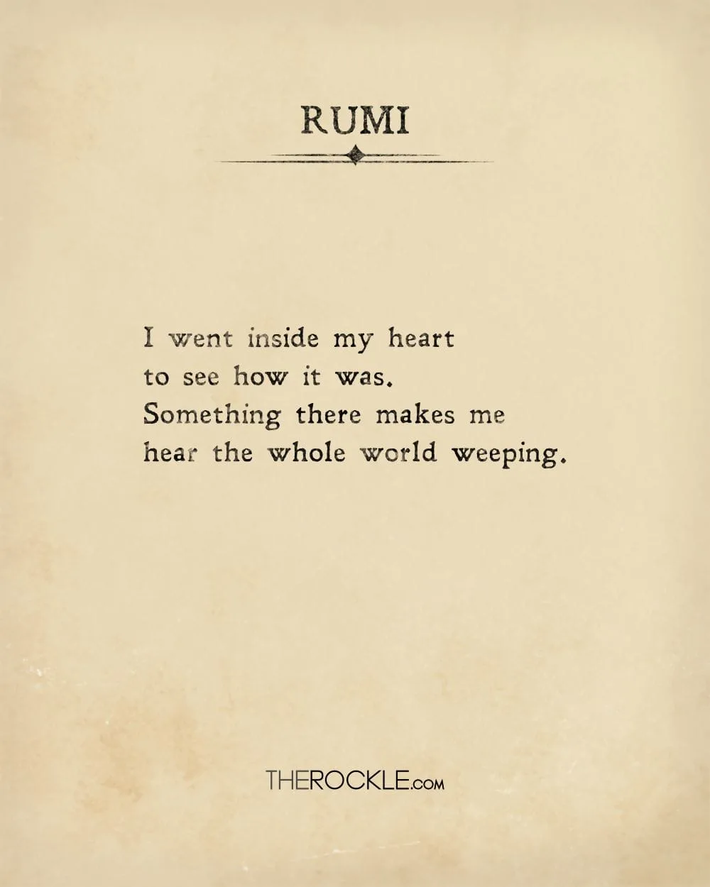 Rumi on deep self-reflection and empathy