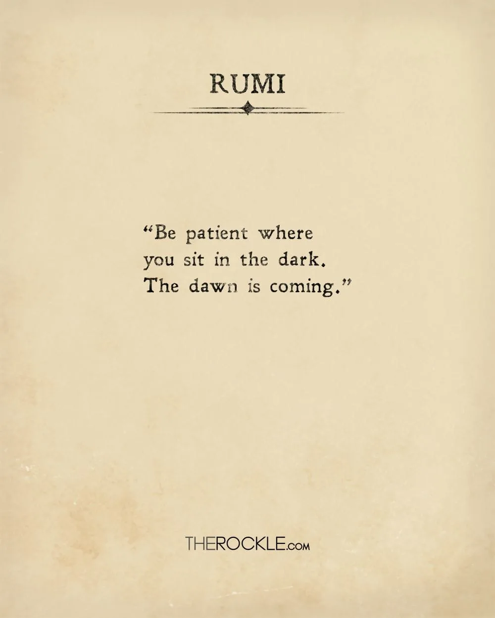 Rumi's quote about hope and patience 