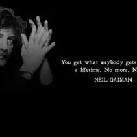Neil Gaiman portrait and quote