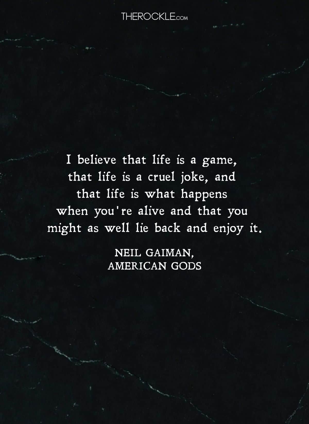 Quote about life's absurdity from the book American Gods