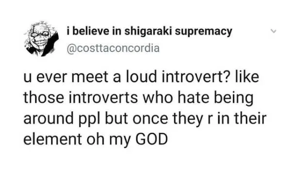 loud introvert meme