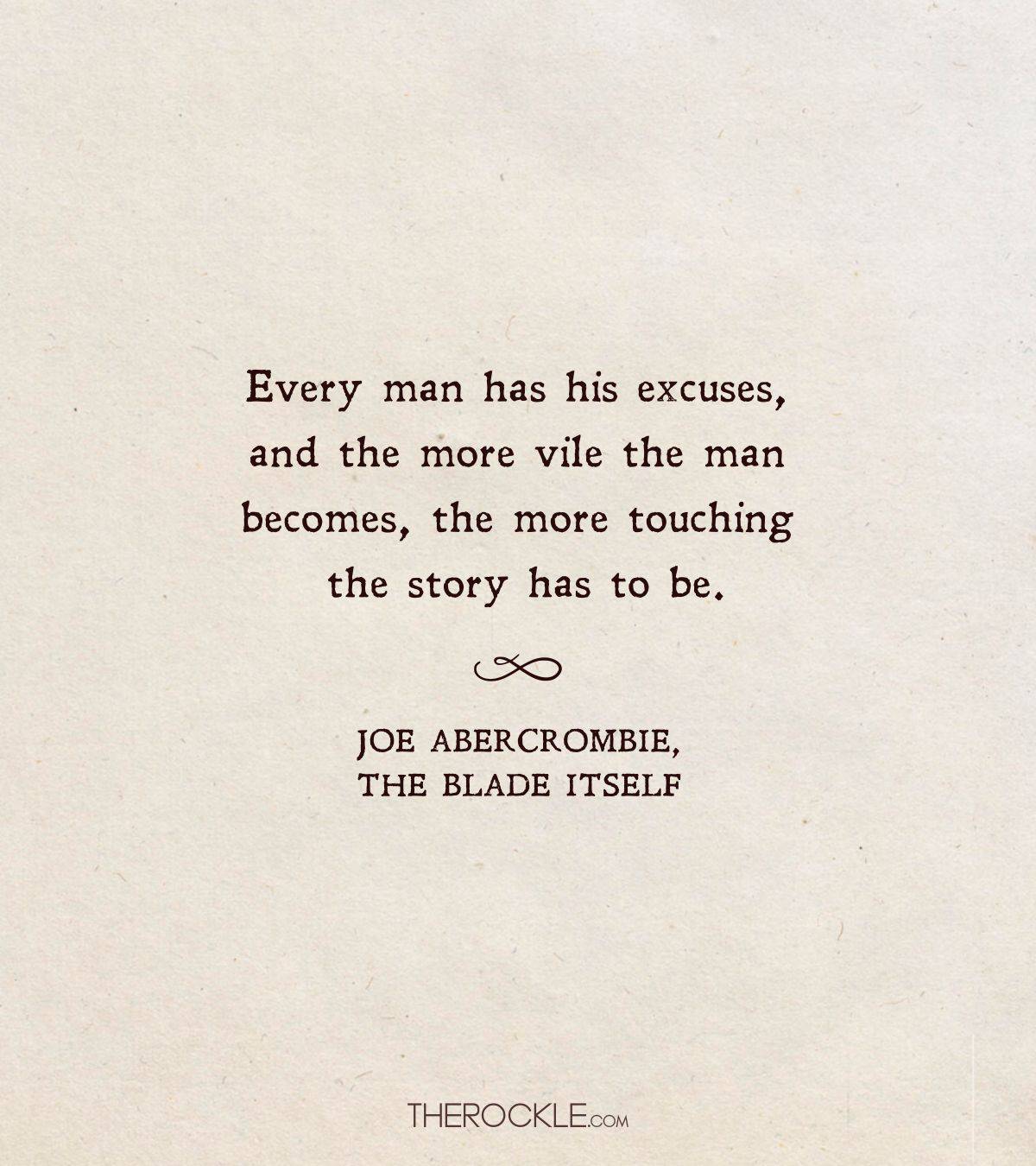 Abercrombie on how excuses reveal person's character