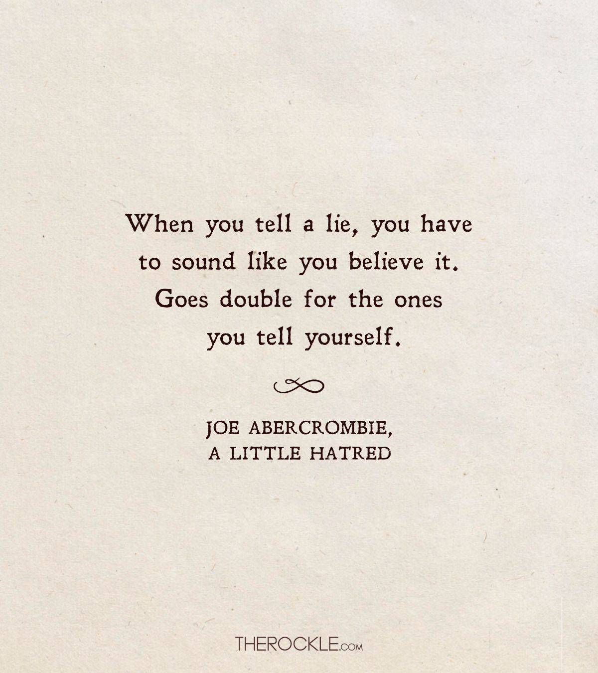Joe Abercrombie quote on lies