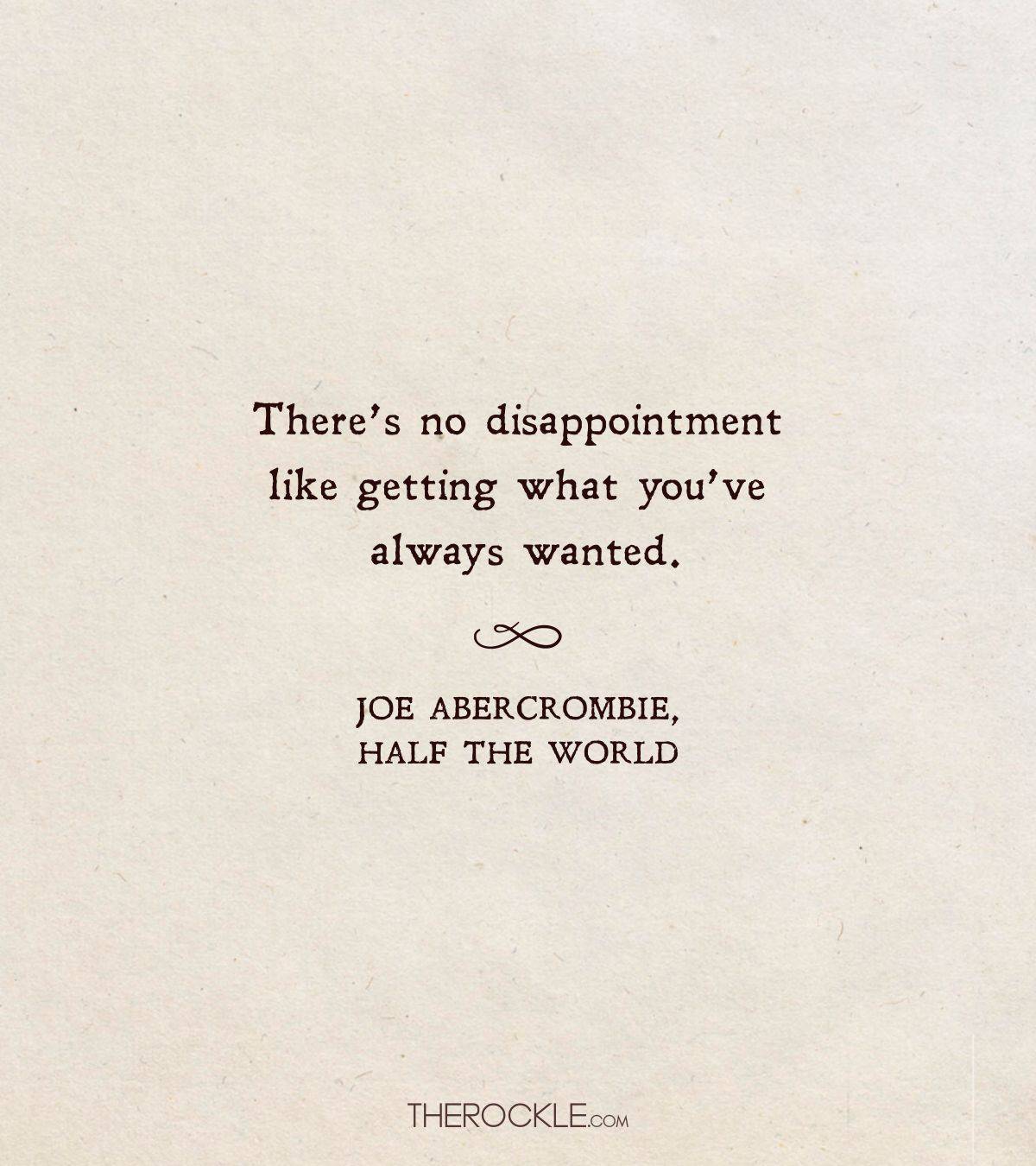 funny take on disappointment by Joe Abercrombie 