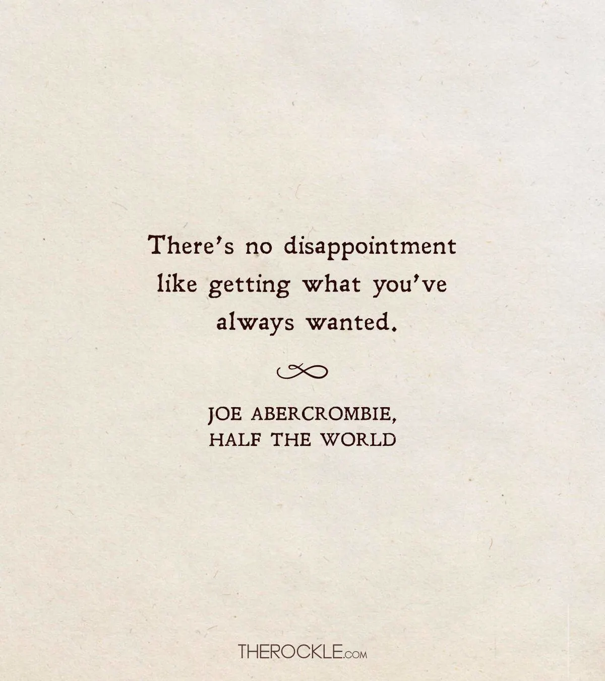 funny take on disappointment by Joe Abercrombie 