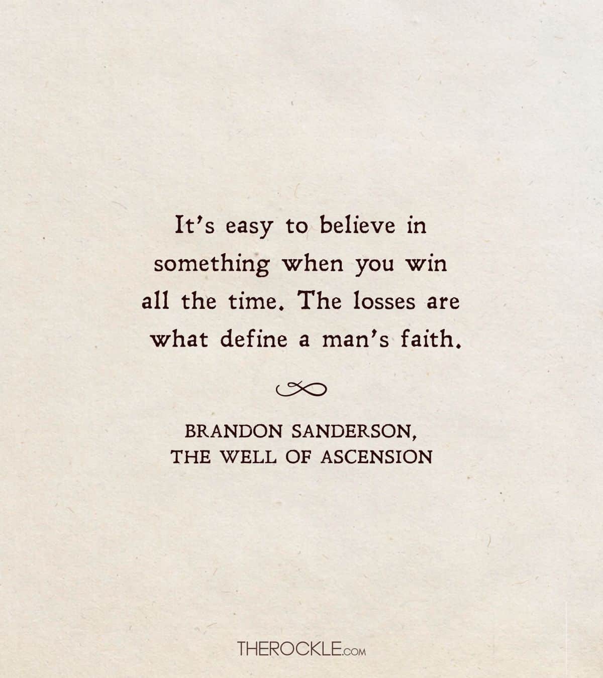 Sanderson on faith through losses