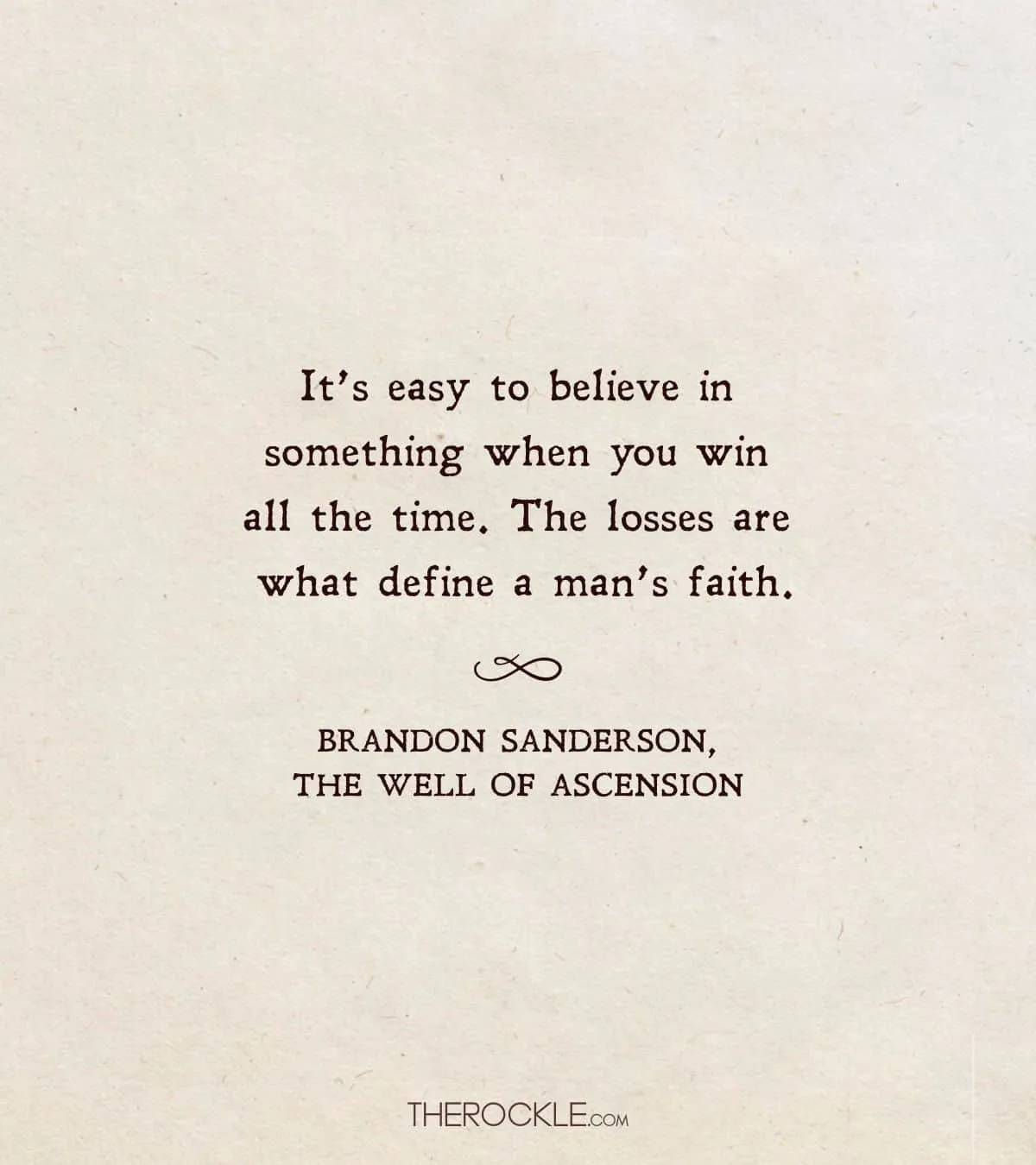 Sanderson on faith through losses