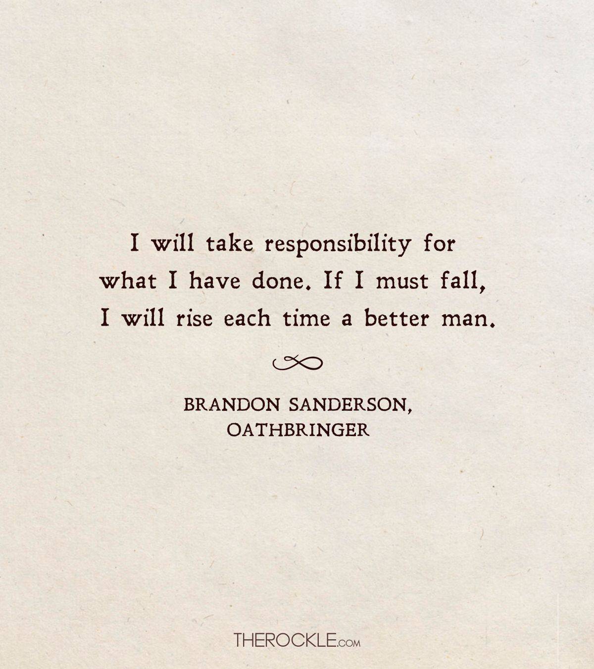 Sanderson quote on self-accountability