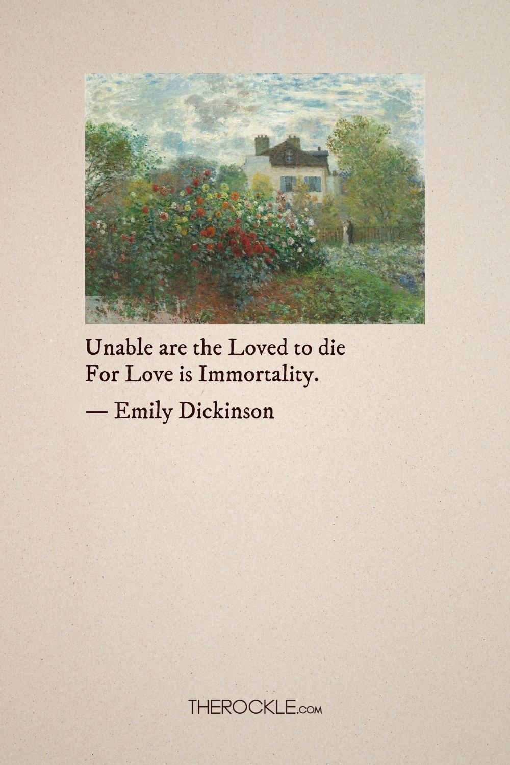 Dickinson on how love transcends death