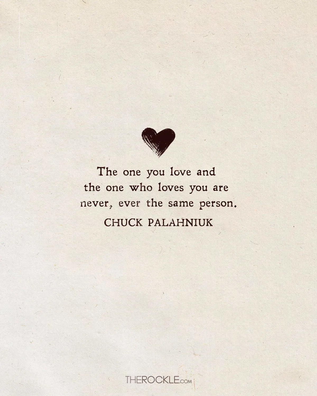 Chuck Palahniuk sad quote about love
