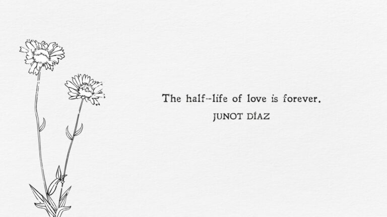 Short love quote on an illustrated background