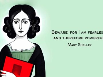 Mary Shelley drawing and quote