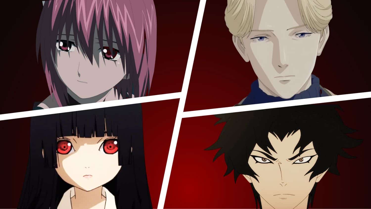 collage of characters from dark anime