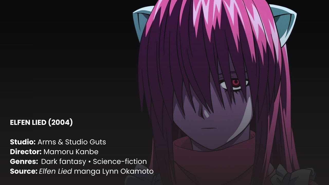 Info card for the dark anime Elfen Lied