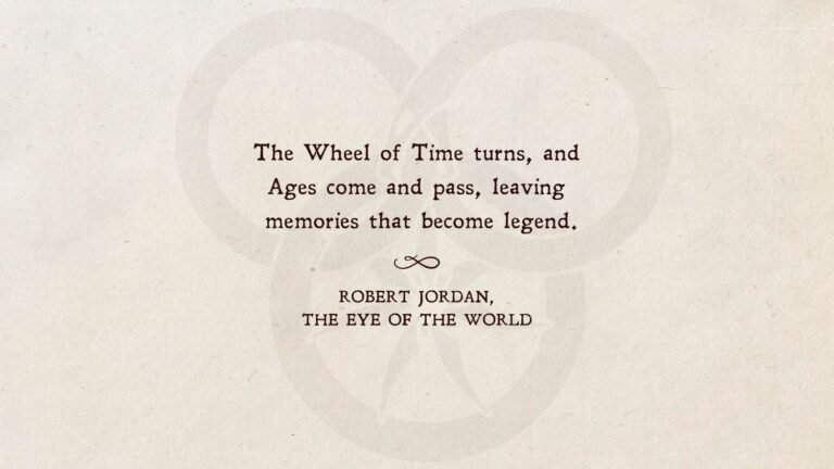 The Wheel of Time quote on a book page