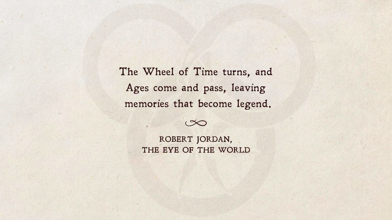 The Wheel of Time quote on a book page