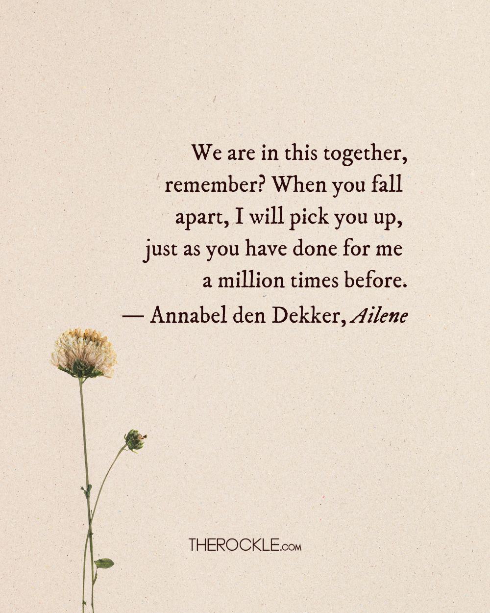 Annabel den Dekker on friendship and support