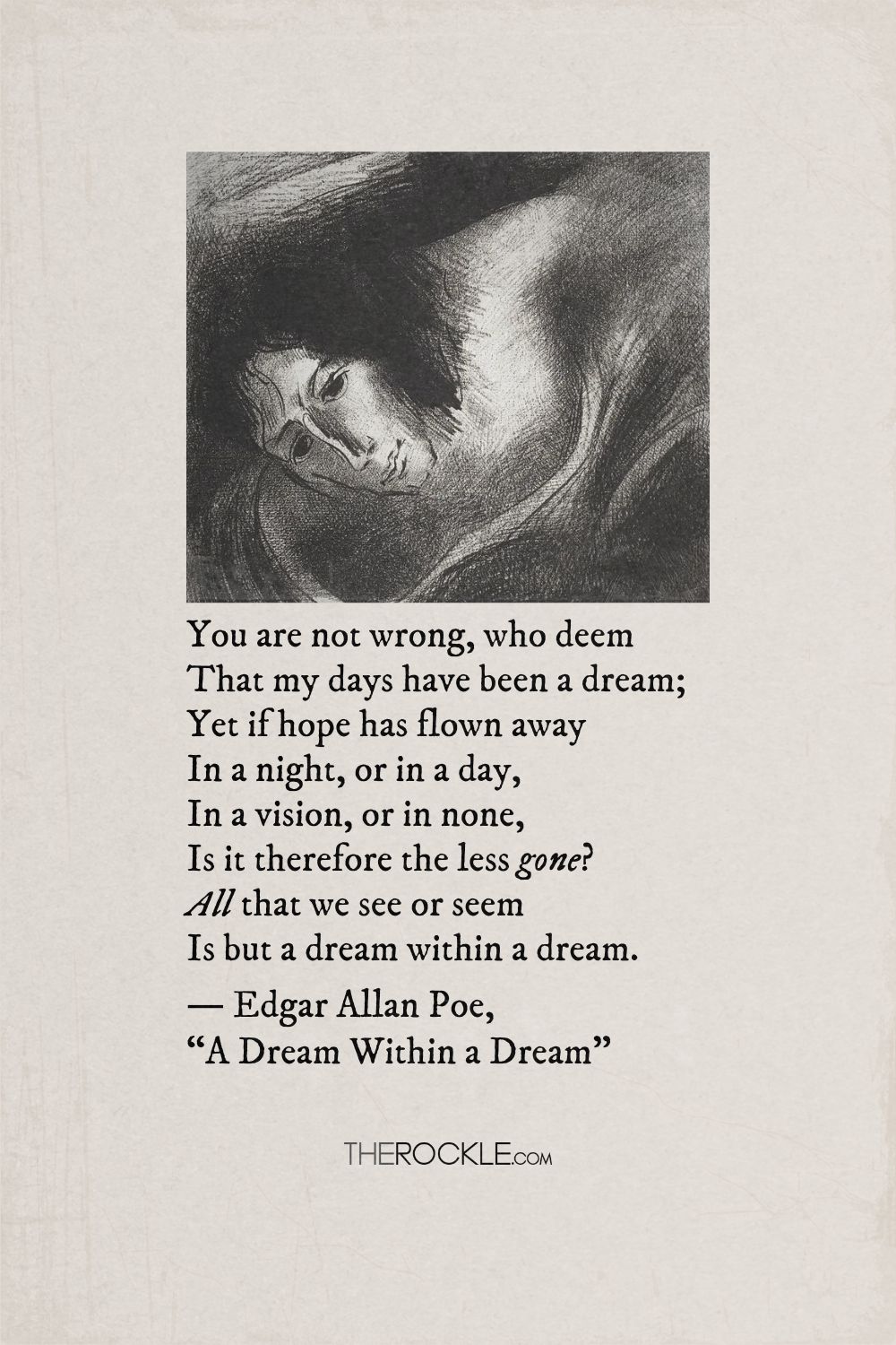 Edgar Allan Poe's quote from the poem A Dream Within a Dream