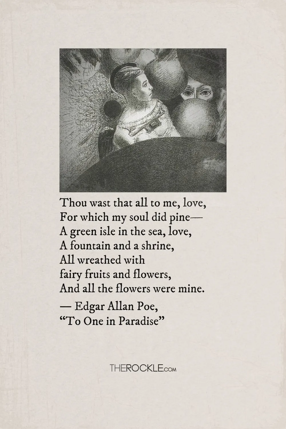 Quote from the poem To One in Paradise