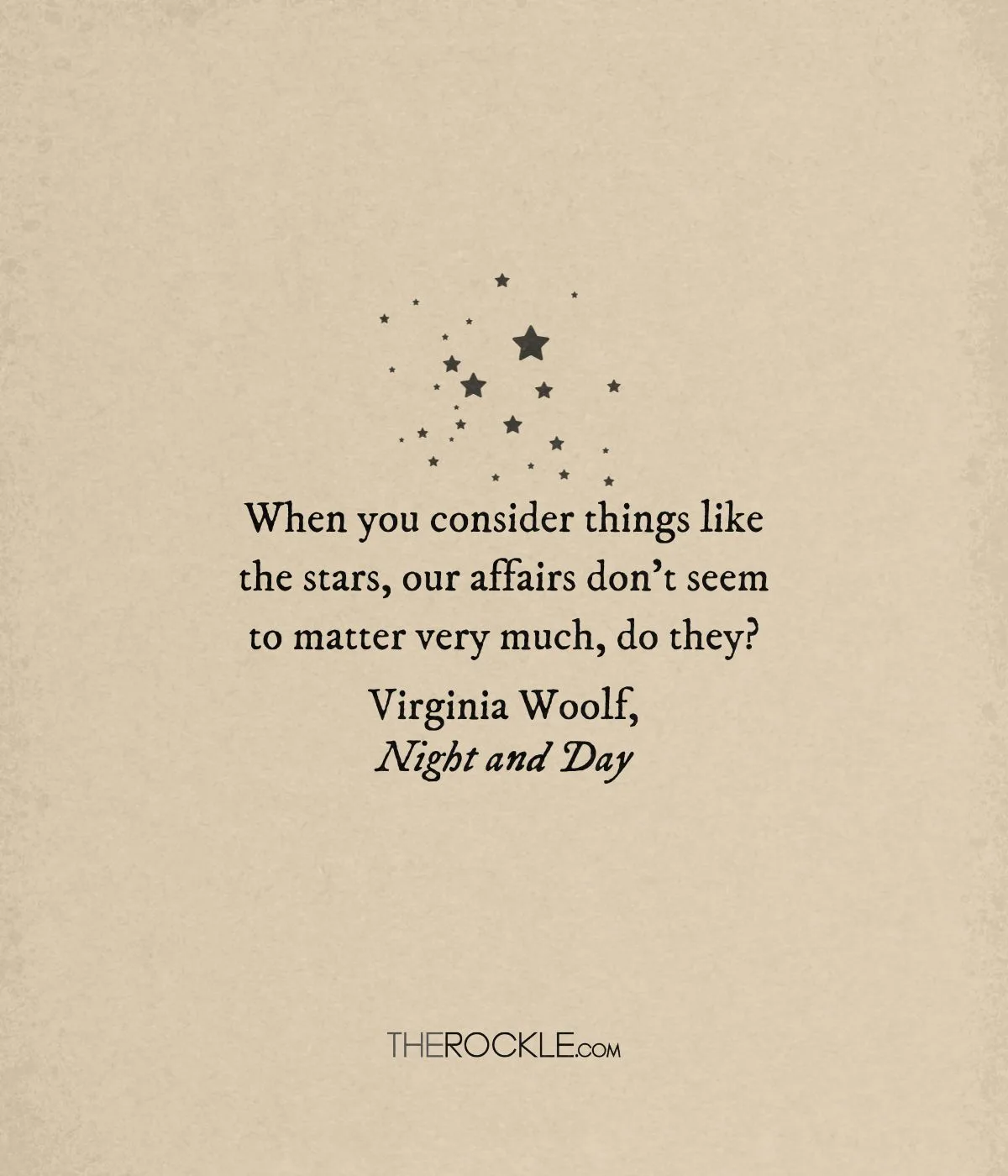 Virginia Woolf on THE insignificance of human affairs