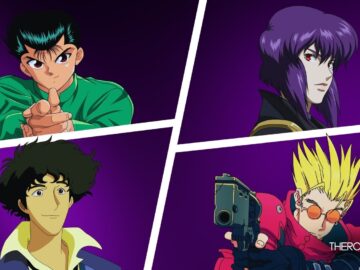 A collage of 1990s anime heroes