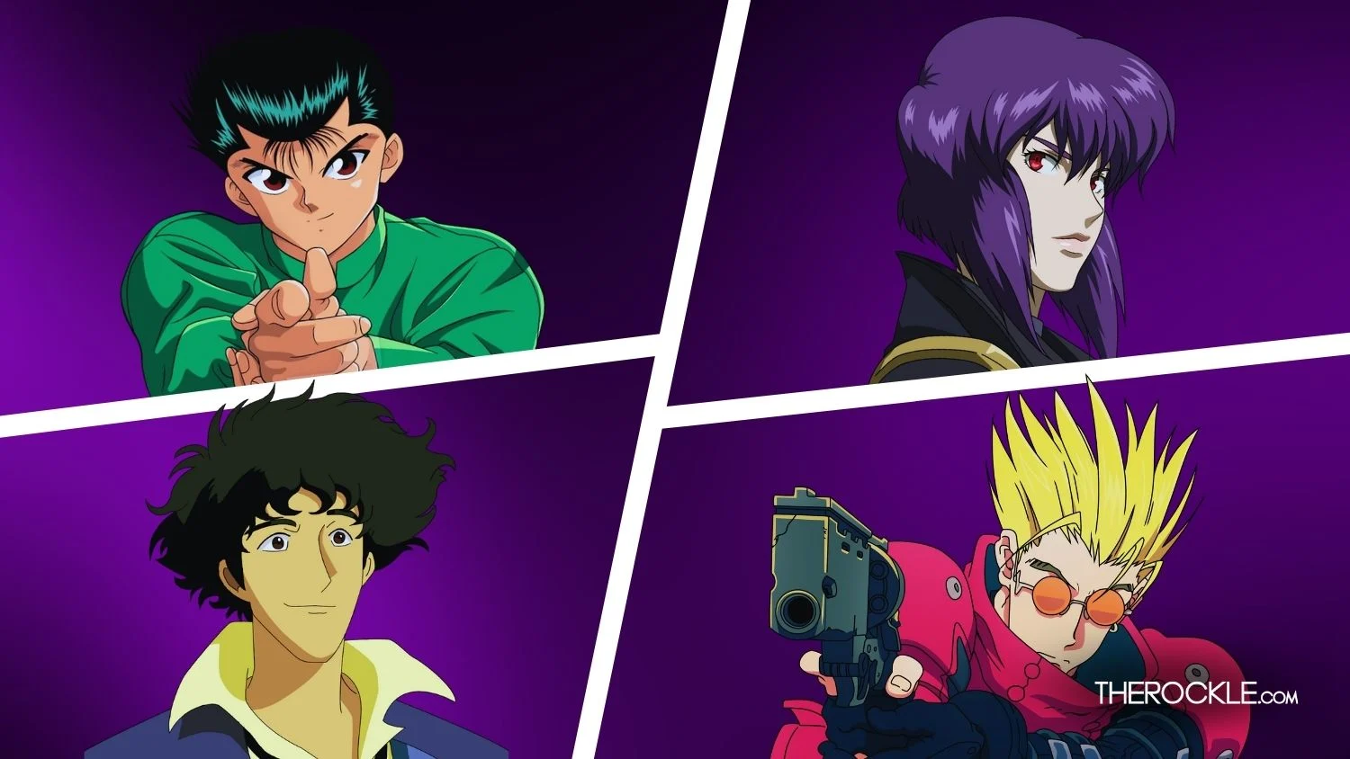 A collage of 1990s anime heroes