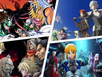 Collage of heroes from best mythology anime