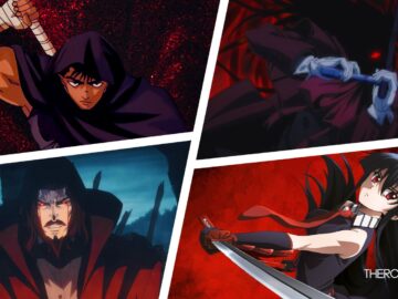 A collage of protagonists from dark fantasy anime