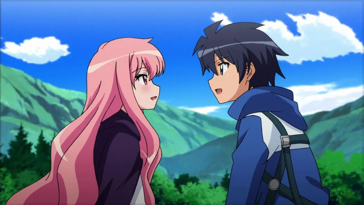 Louise and Saito from The Familiar of Zero 